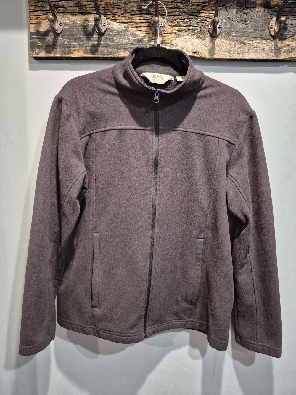 Vintage 90s Orvis Full Zip Fleece Jacket Women's XL Black/Grey (Fits Like Large)